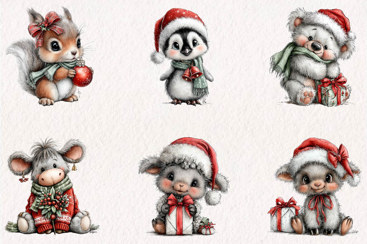 Christmas Cuties Celebration, a Seasonal Illustration by CreationArt (Photo 2 of 7)