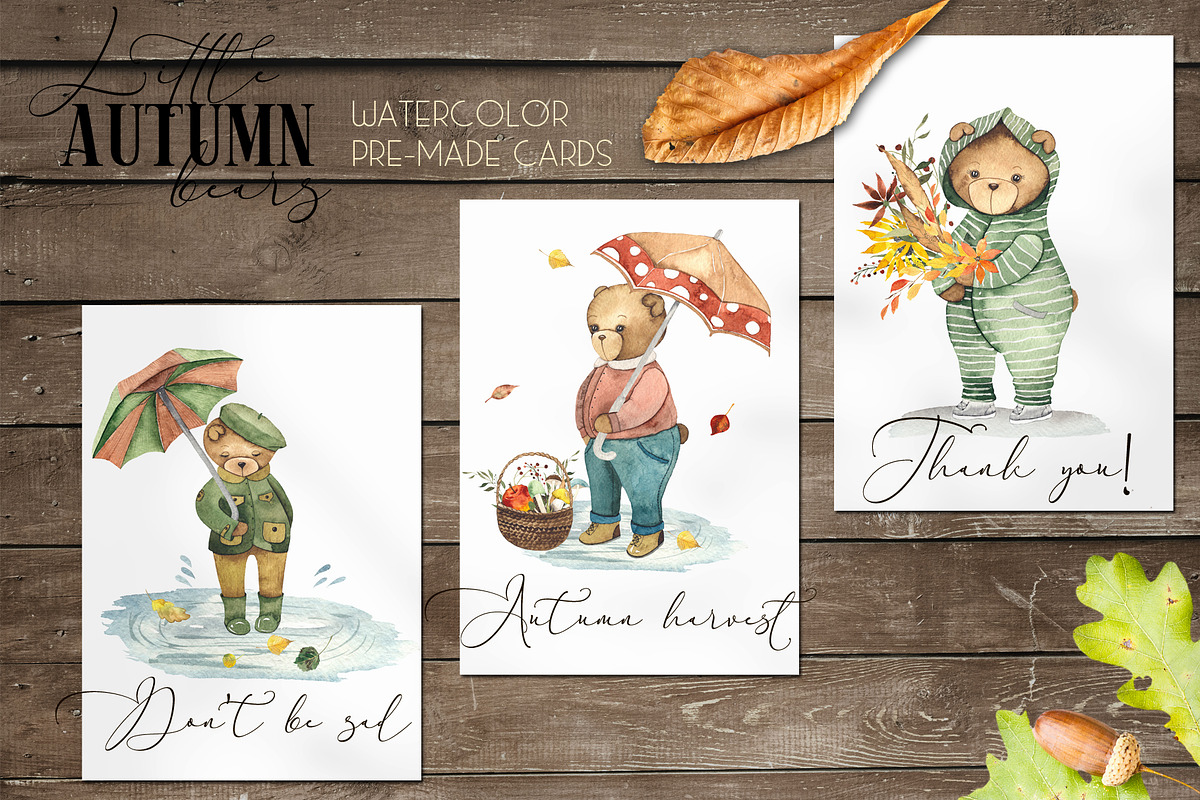 Little Autumn Bears. Watercolor, an Object Graphic by Ana-Sakuta (Photo 7 of 12)