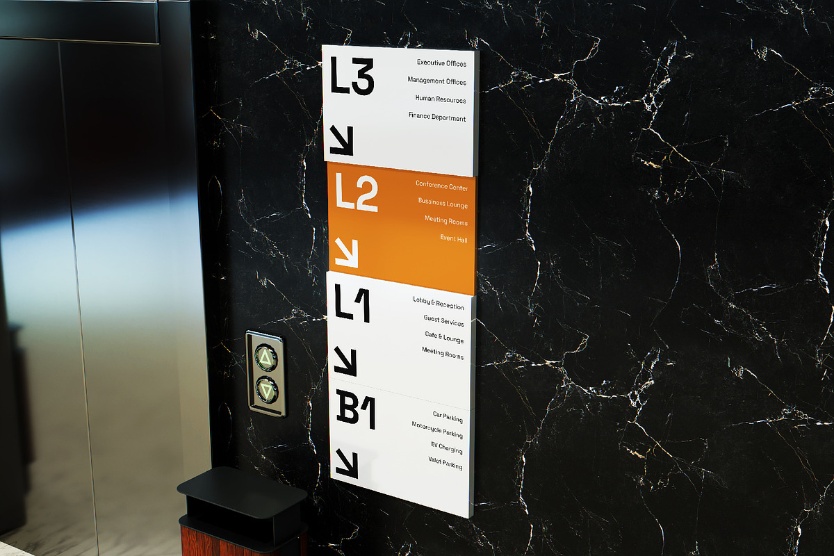 Floor Directory Wayfinding Mockup, an Advertising Mockup by herutage (Photo 2 of 4)