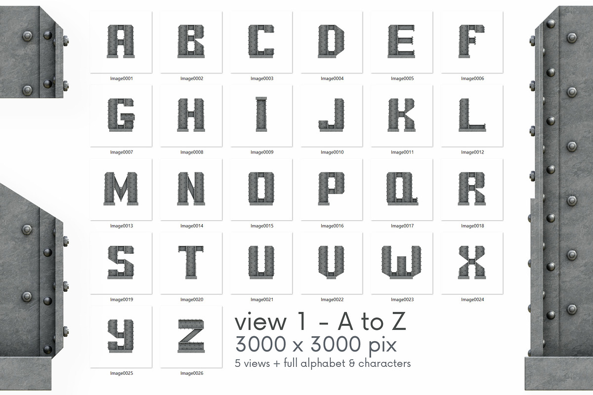 Vintage Steel - 3D Lettering, a Graphic by MIIM