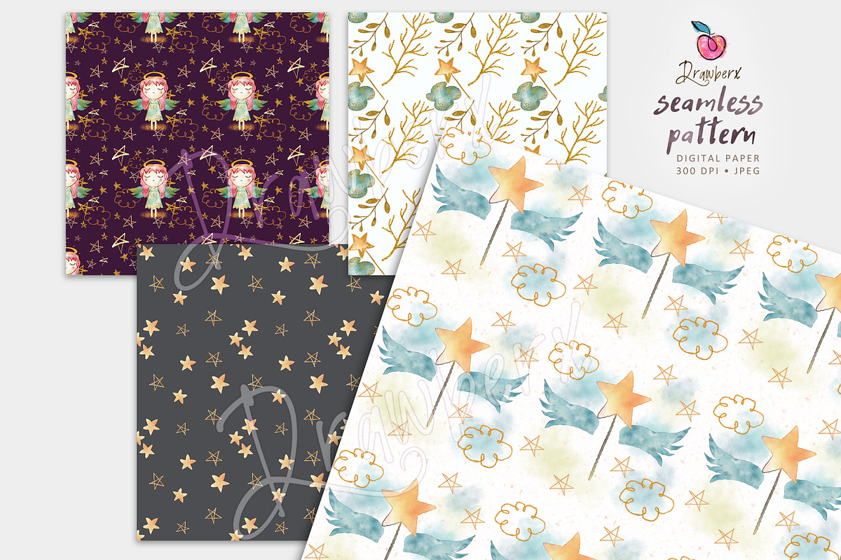 Little Angel Seamless Paper Pack 001, a Pattern Graphic by Drawberx (Photo 7 of 10)