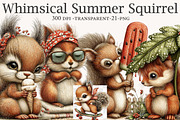 Whimsical Funny Summer Squirrel Clip, an Illustration by Designworld (Thumbnail 1 of 10)