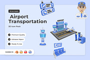Airport Transportation 3D Icons, a Work Illustration by twinstd (Thumbnail 1 of 6)