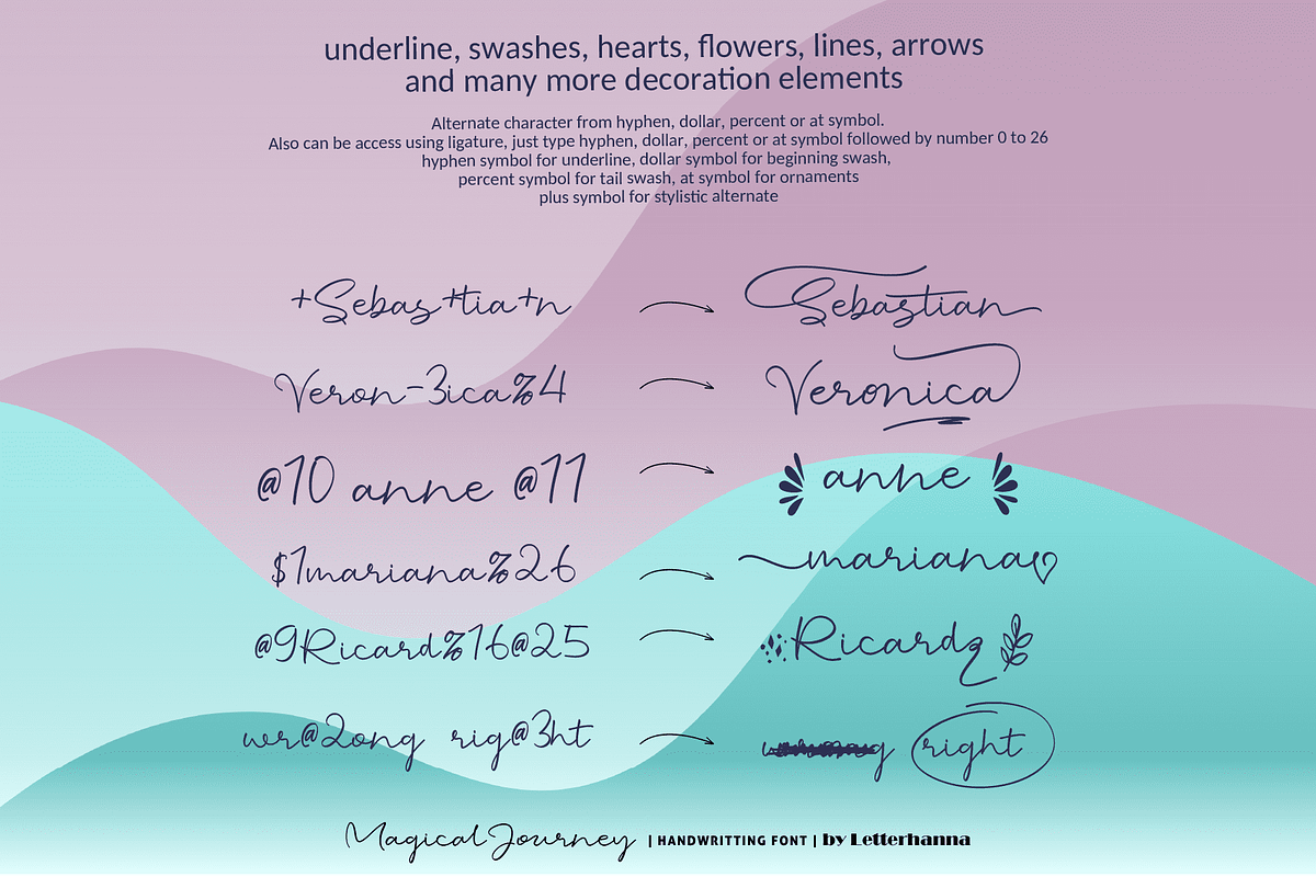 Magical Journey Handwritten Font, a Handwritten Font by Letterhanna Studio (Photo 6 of 12)