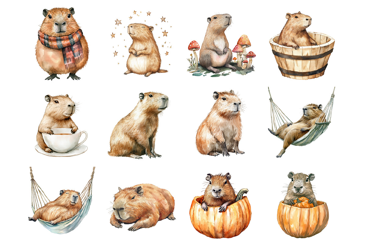 Capybara Clipart, an Illustration by Design Market (Photo 3 of 3)