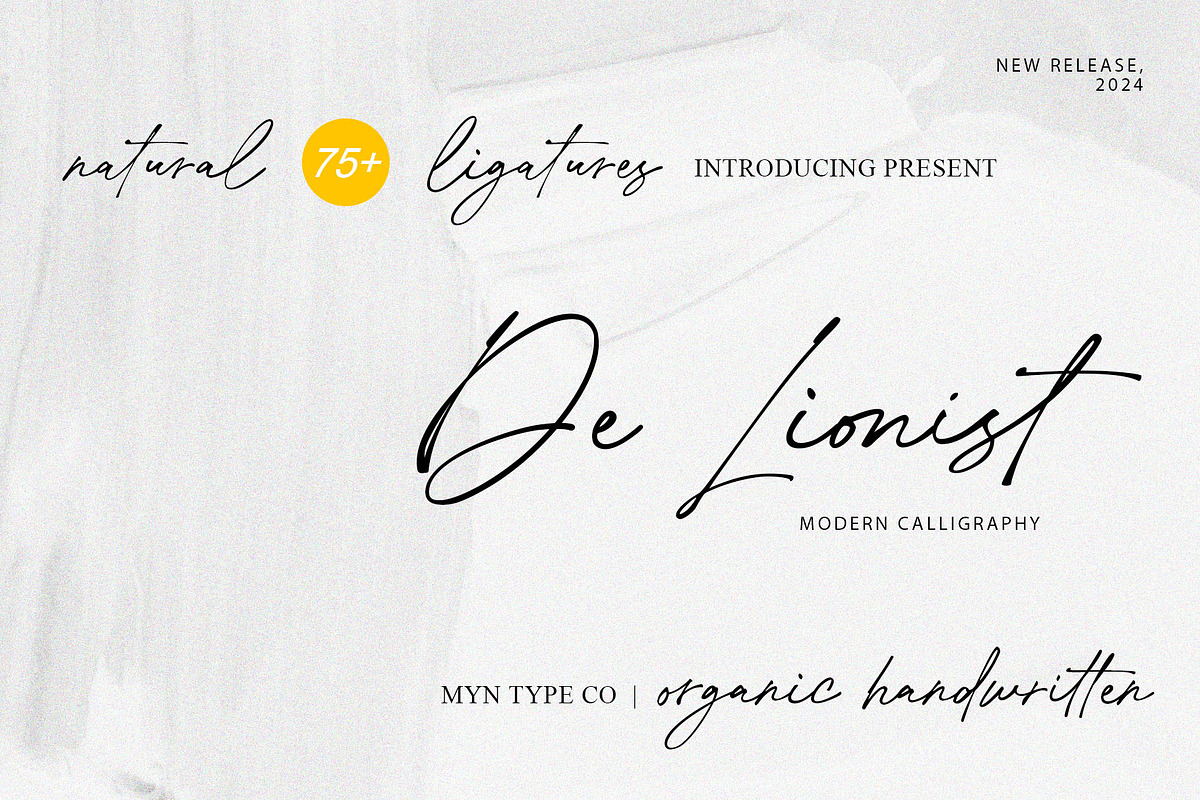 De Lionist - Handwritten Script Font, a Handwritten Font by Myn Type (Photo 1 of 15)