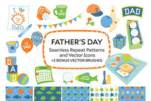 Father's Day Vector Patterns & Icons