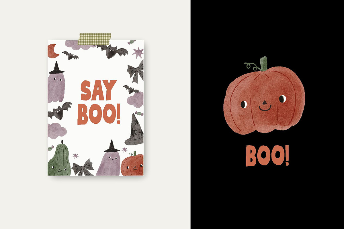 Happy Halloween Watercolor Clipart, a Decorative Illustration by Cute And Wild (Photo 5 of 6)