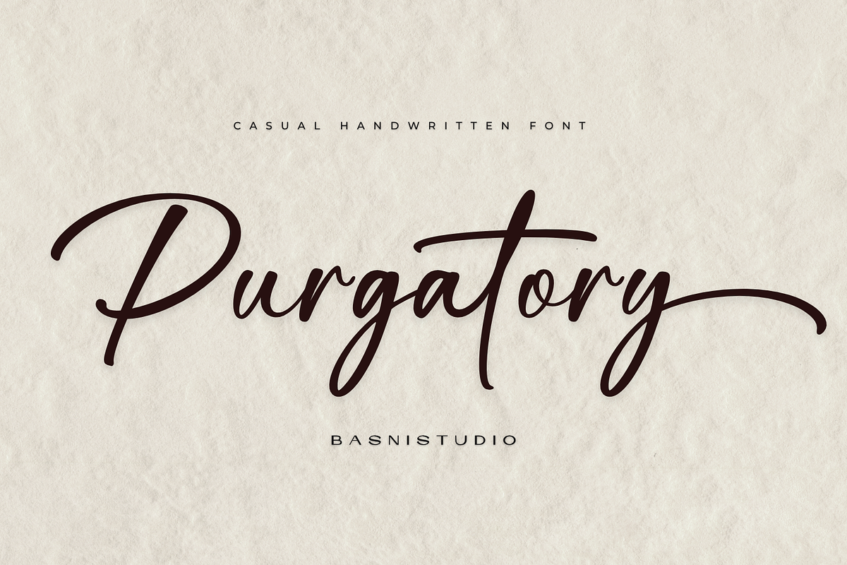 Purgatory – Casual Handwritten Font, a Handwritten Font by Basnistudio (Photo 1 of 13)