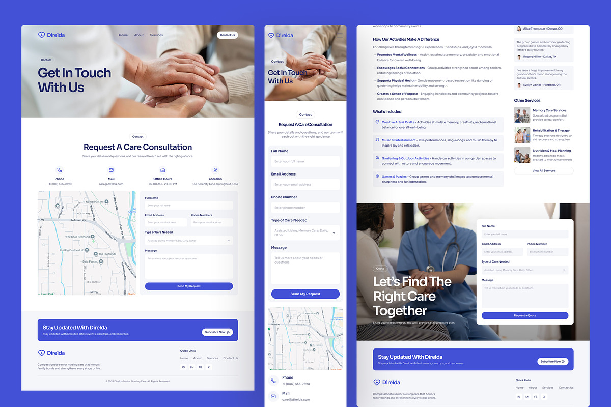 Senior Nursing Care Website UI Figma, an UI Kit Template by peterdraw (Photo 2 of 7)