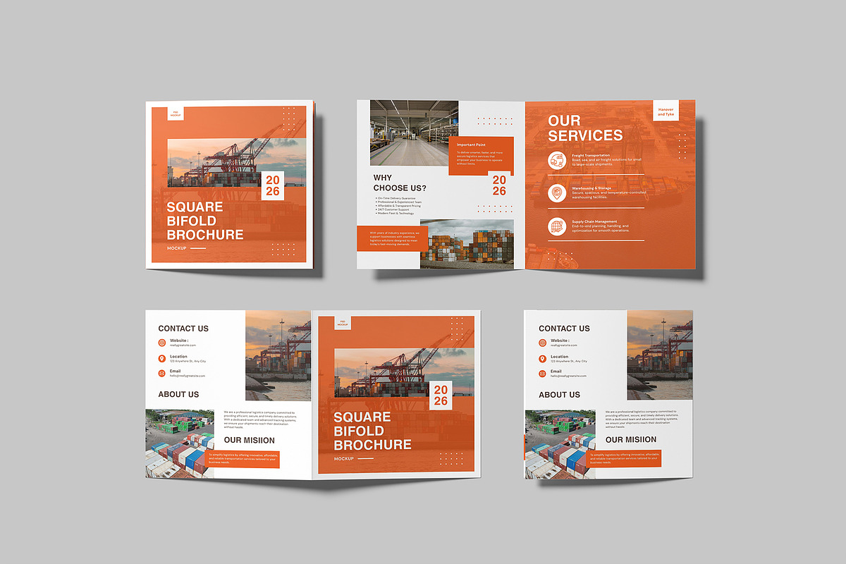 Square Bifold Brochure Mockup, a Brochure Template by graphictime (Photo 11 of 12)