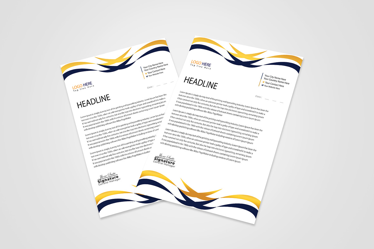 Stylish Business Letterhead Design, a Stationery Template by Vectsaifur807 (Photo 1 of 2)