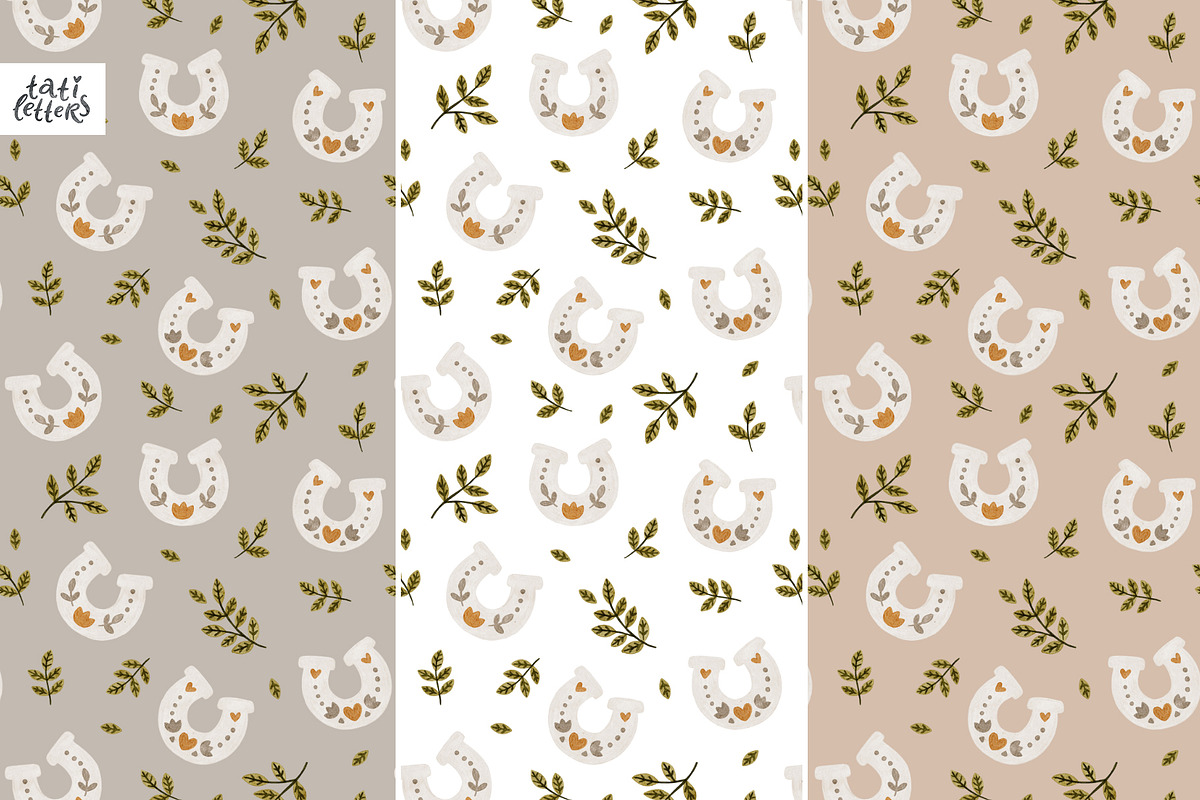 Floral horse clipart & patterns, an Animal Illustration by tatiletters (Photo 7 of 9)