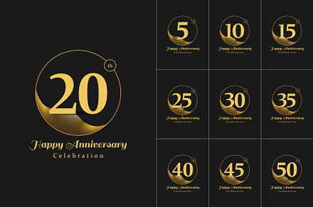 Golden Anniversary logo vector set