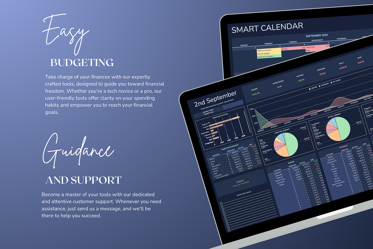 Standard Biweekly Budget - Darkmode, a Templates & Theme by The Creative Plans co (Photo 9 of 10)