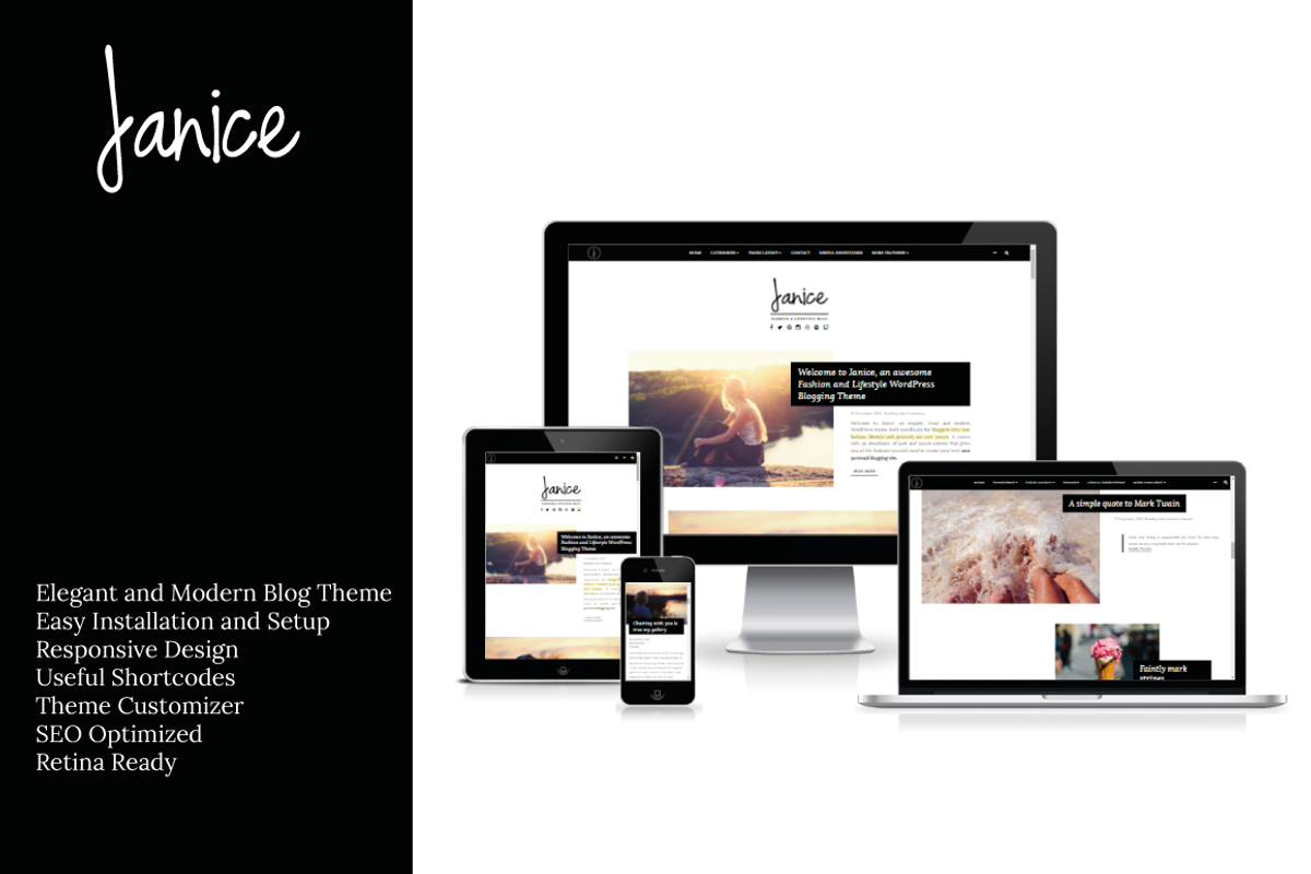 Janice- Fashion  WordPress Theme, a WordPress Template by SiloCreativo (Photo 1 of 4)