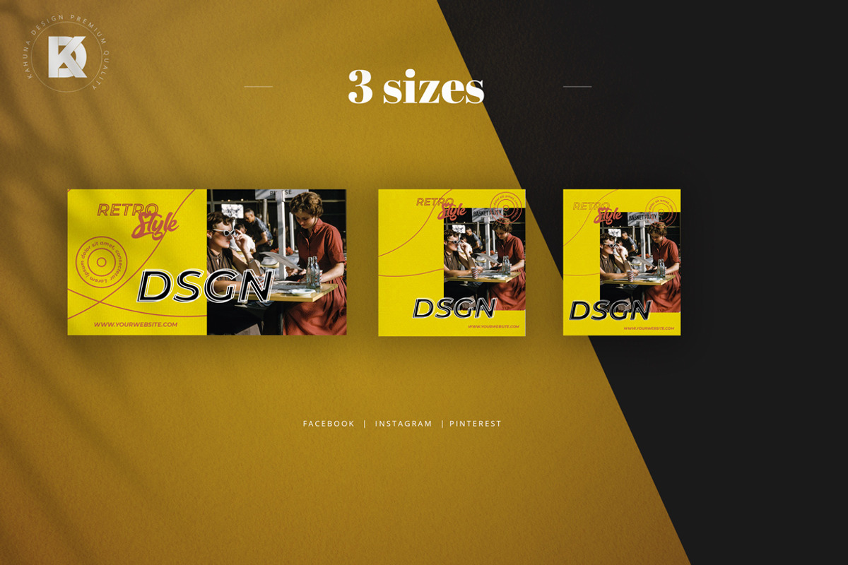 Retro / Vintage Social Media Pack, a Social Media Template by Kahuna Design (Photo 3 of 6)