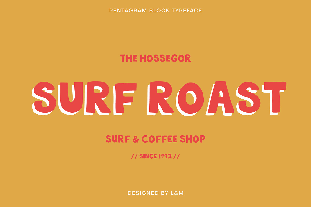 Pentagram Block - Bold display Font, a Handwritten Font by Lise & Mike–Visual Makers (Photo 4 of 6)