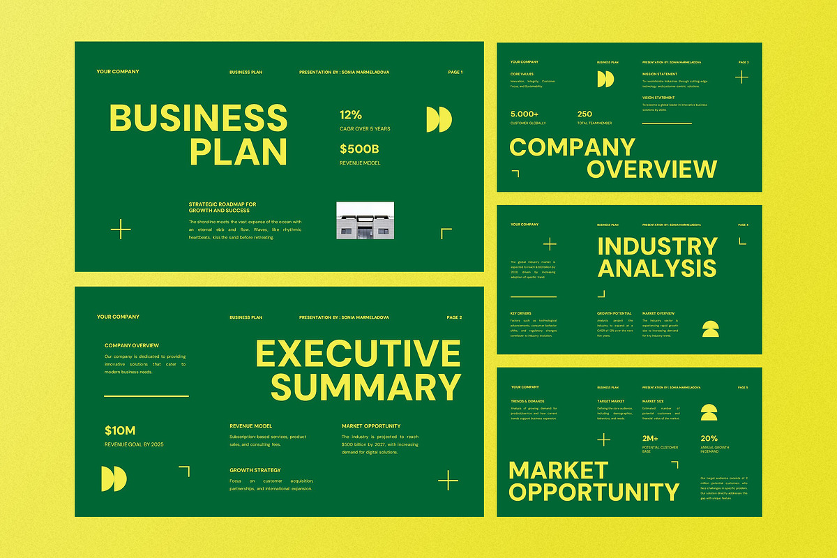 Green Business Plan Google Slide, a Presentation Template by Aiyari Graphic (Photo 2 of 5)