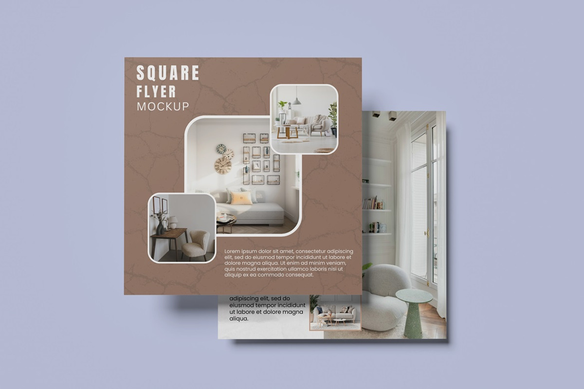 Square Flyer Brochure Mockup., an Advertising Mockup by GraphicWindow (Photo 6 of 7)