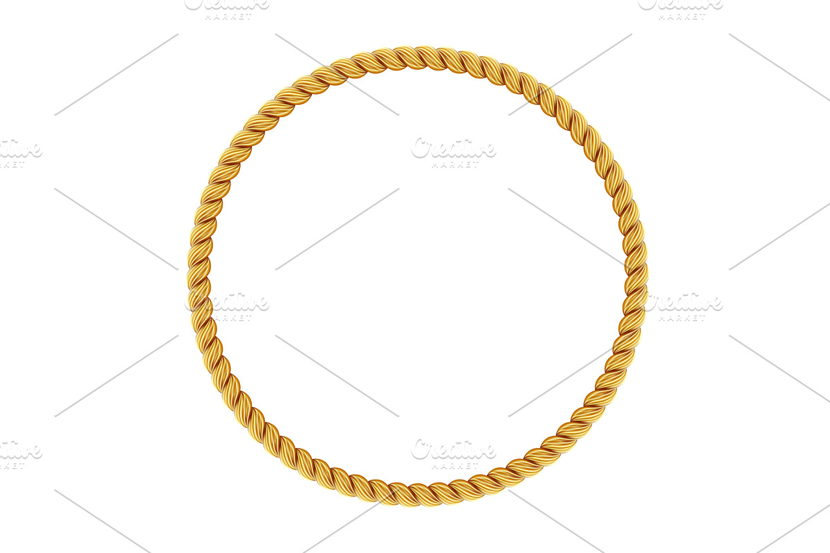 Gold twisted rope circle frame, an Illustration by Quarta