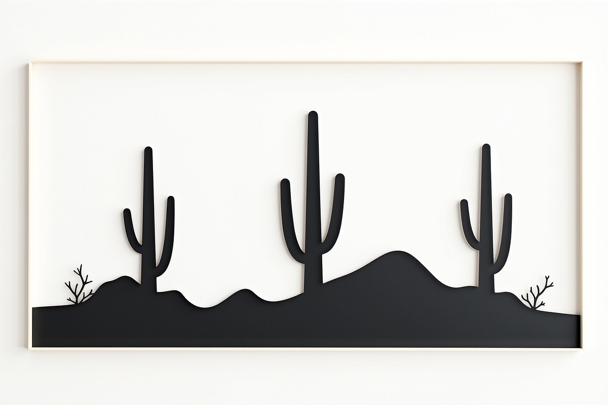 Cactus Desert Landscape Silhouette, an Illustration by abu67222 (Photo 3 of 15)