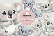 15 Bundle Watercolor Cute Koala Kids, an Animal Illustration by Morspective (Thumbnail 1 of 8)