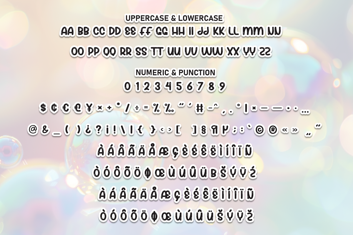Bubble Rainbow | Script Font, a Script Font by Scratchones (Photo 7 of 8)