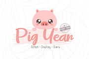 Pig Year 3 Font, a Script Font by khurasan (Thumbnail 1 of 9)