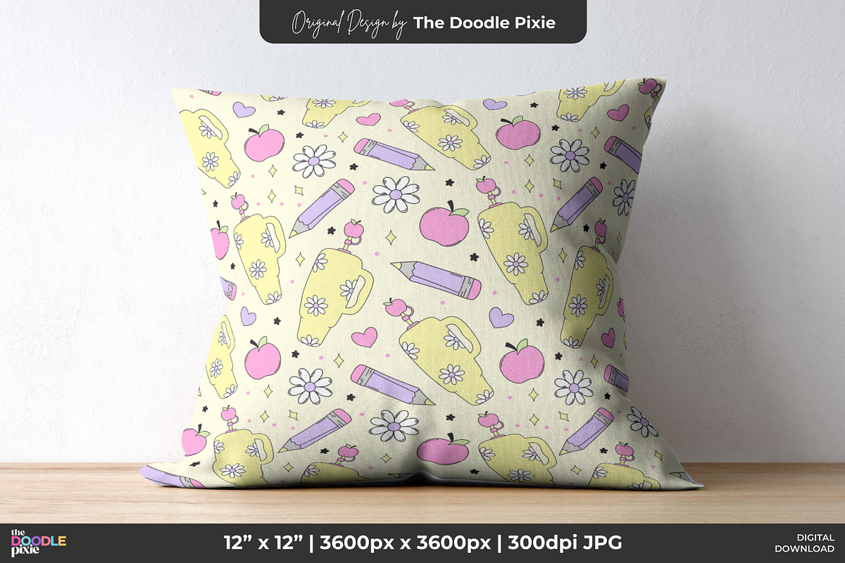 Dream Teach Repeat Pattern, a Pattern Graphic by TheDoodlePixie (Photo 2 of 3)