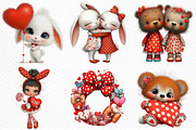 Kawaii Valentine Clipart Bundle, an Illustration by Craft Nest (Thumbnail 3 of 10)