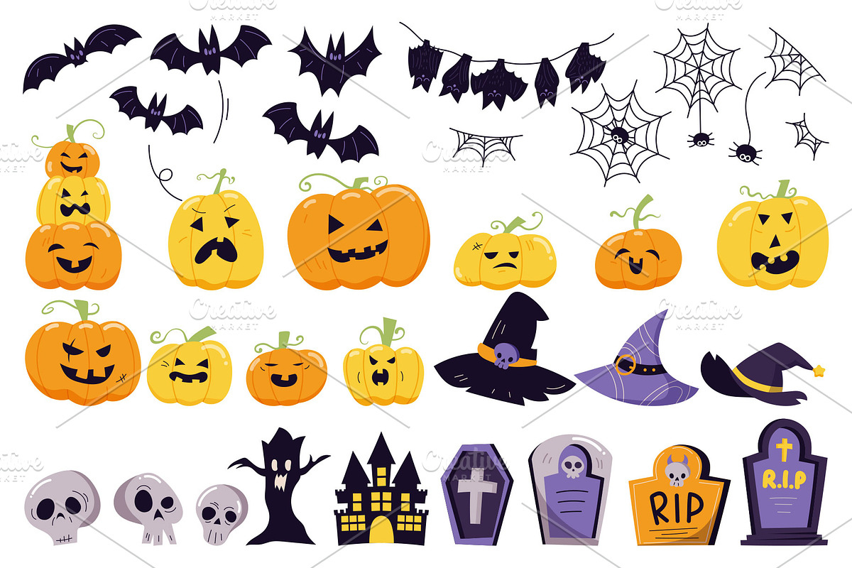 Halloween spooky collection, a Seasonal Illustration by Vectorwins Premium Shop (Photo 3 of 4)