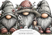 Whimsical spring gnome clipart, an Illustration by SinaCreation (Thumbnail 1 of 11)