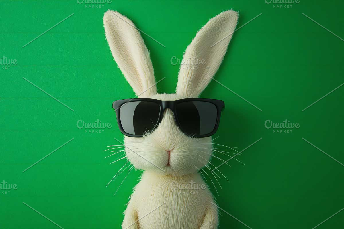 Funny Easter bunnies with glasses, an Animal Photo by VetalStock (Photo 11 of 11)