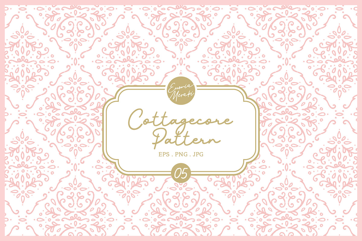 Cottagecore Pattern 5 Romantic Tiles, a Pattern Graphic by Euonia Meraki (Photo 1 of 13)