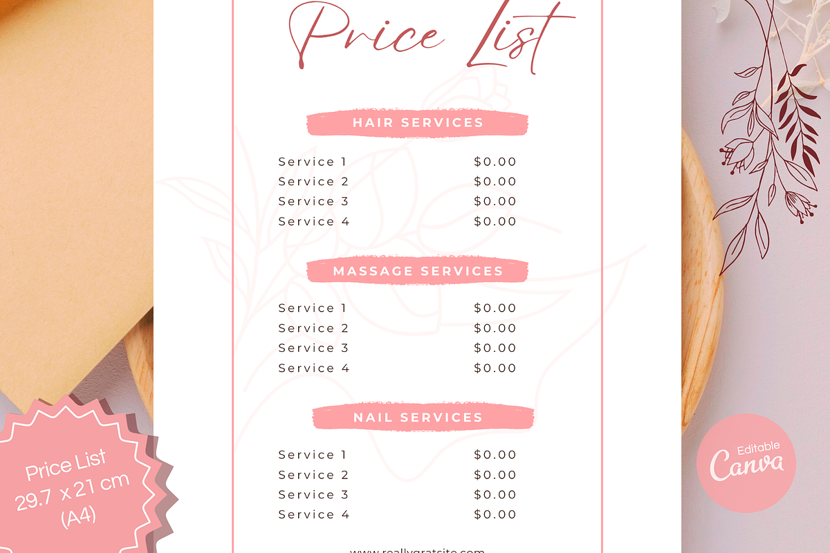 Hair & Beauty Salon Canva Templates, a Marketing Template by PaolaroiDesign (Photo 4 of 6)