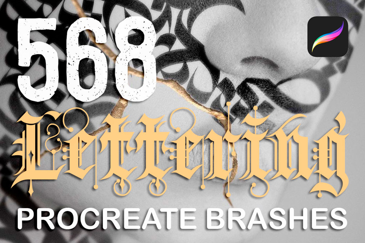 lettering brushes procreate brush, a Brush Add-On by EnriqueSaezStudio (Photo 1 of 6)
