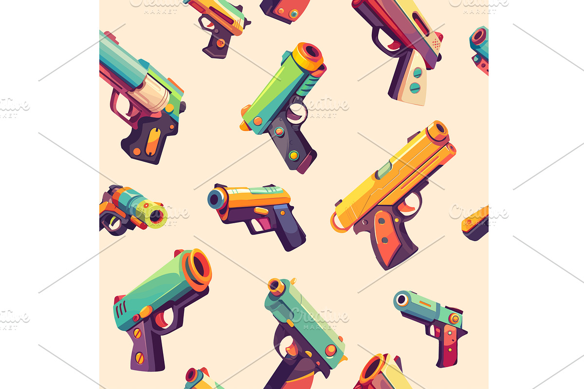Cartoon seamless background with, an Illustration by LadadikArt