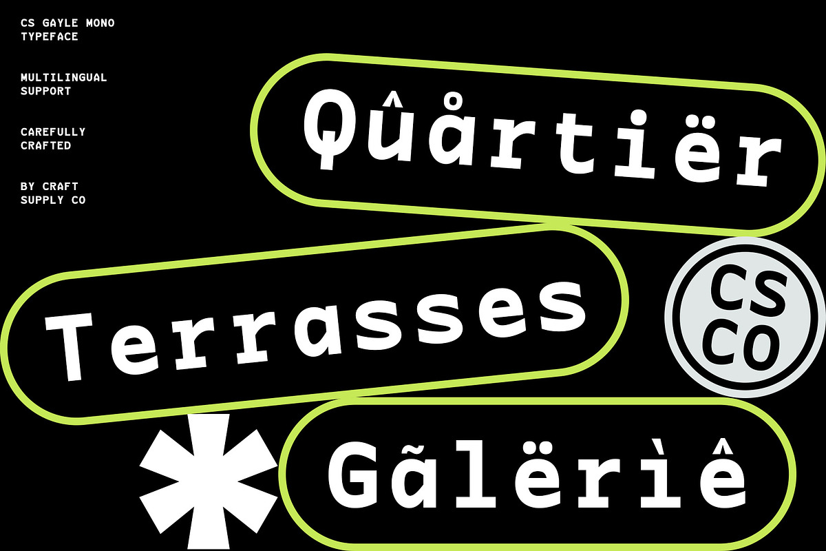 CS Gayle Mono – Sans Serif Typeface, a Sans Serif Font by Craft Supply Co. (Photo 4 of 8)