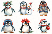 Christmas Penguin Clipart, an Illustration by OK Design (Thumbnail 4 of 5)