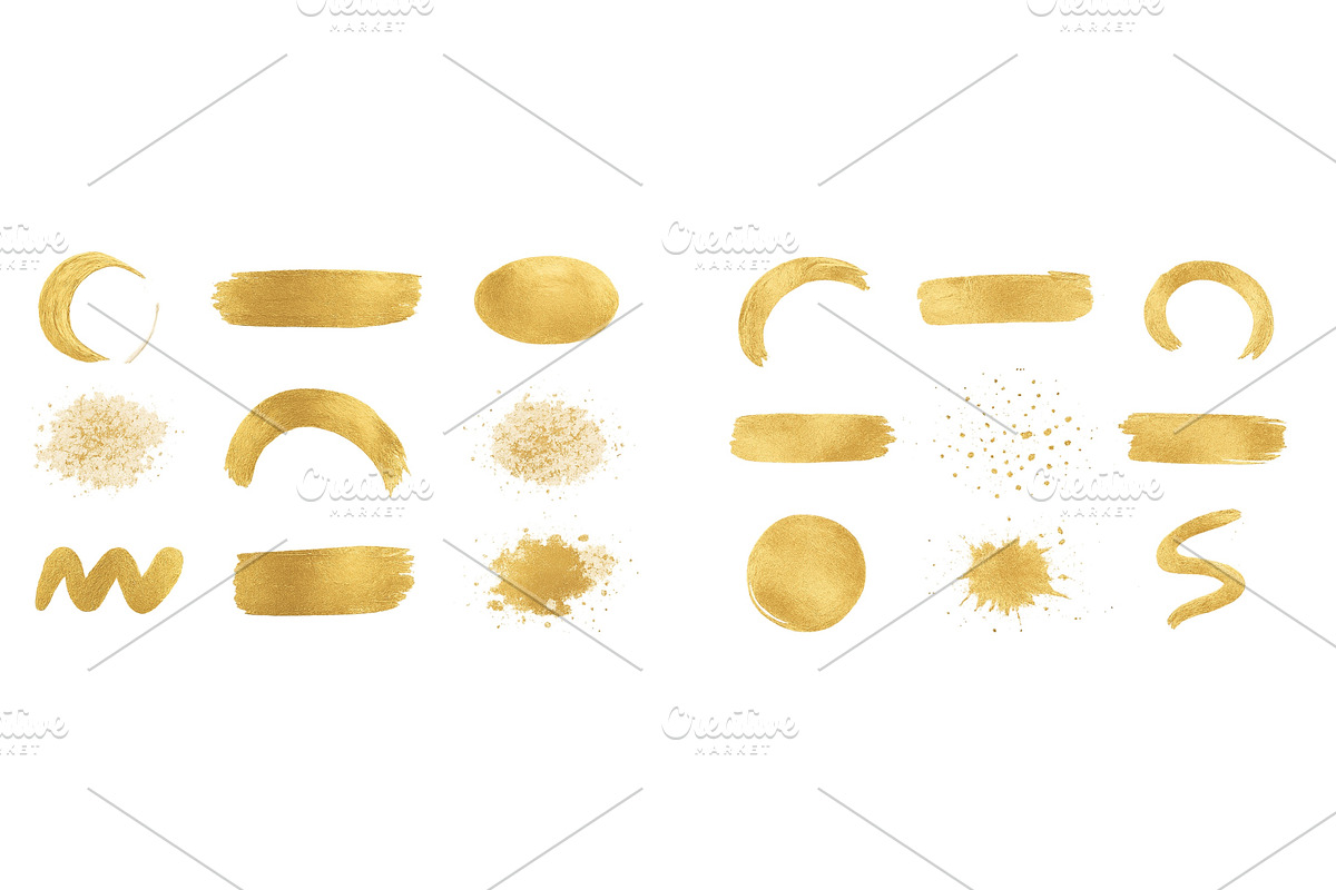Golden brush strokes and splashes, an Illustration by ZinetroN
