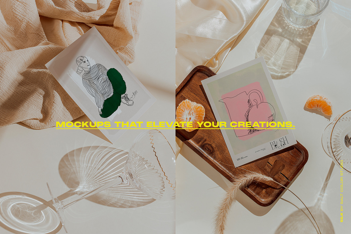 Silk Card and Invitation Mockups, a Product Mockup by Salt Color Studio (Photo 4 of 10)