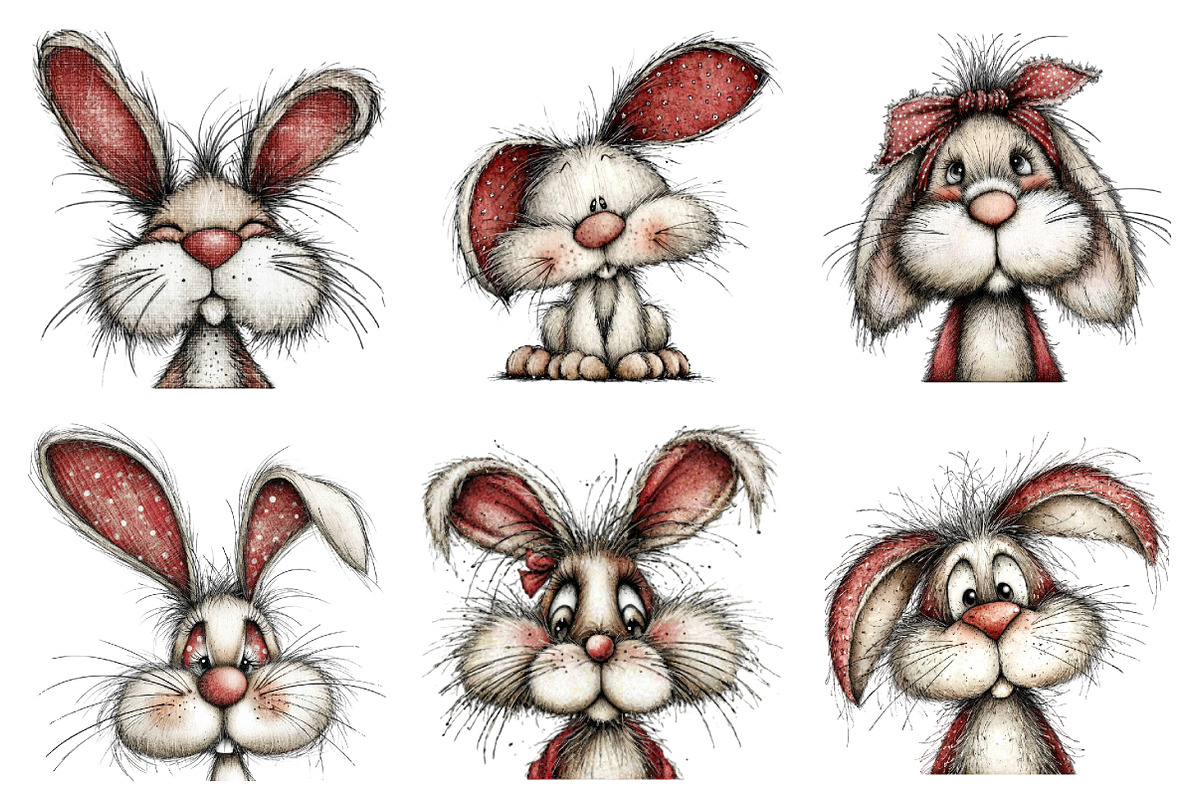 Bunny Faces Easter Bundle, an Illustration by Design Market (Photo 2 of 3)