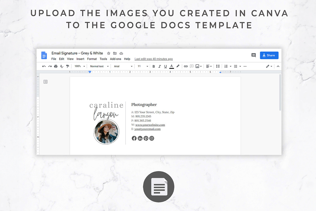 Email Signature | Canva + Gmail, a Templates & Theme by Thirty One Palms Studio (Photo 3 of 7)