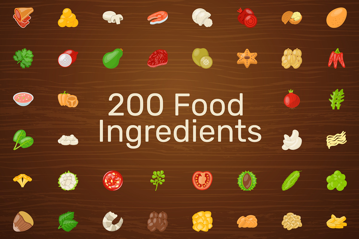 200 Food Ingredients Vector Icons, a Duotone Icon by Vectors Market (Photo 1 of 2)