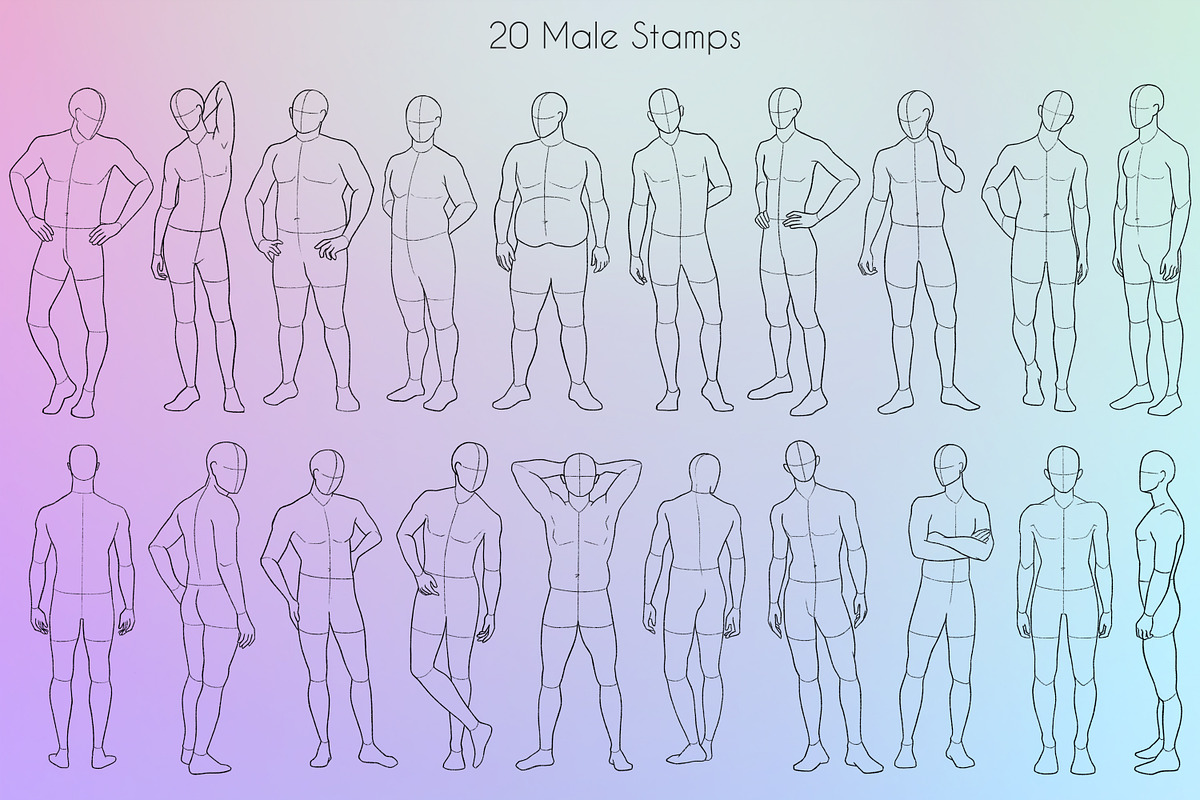 Procreate Bundle Body Poses, a Brush Add-On by SmuffizStudio (Photo 3 of 3)