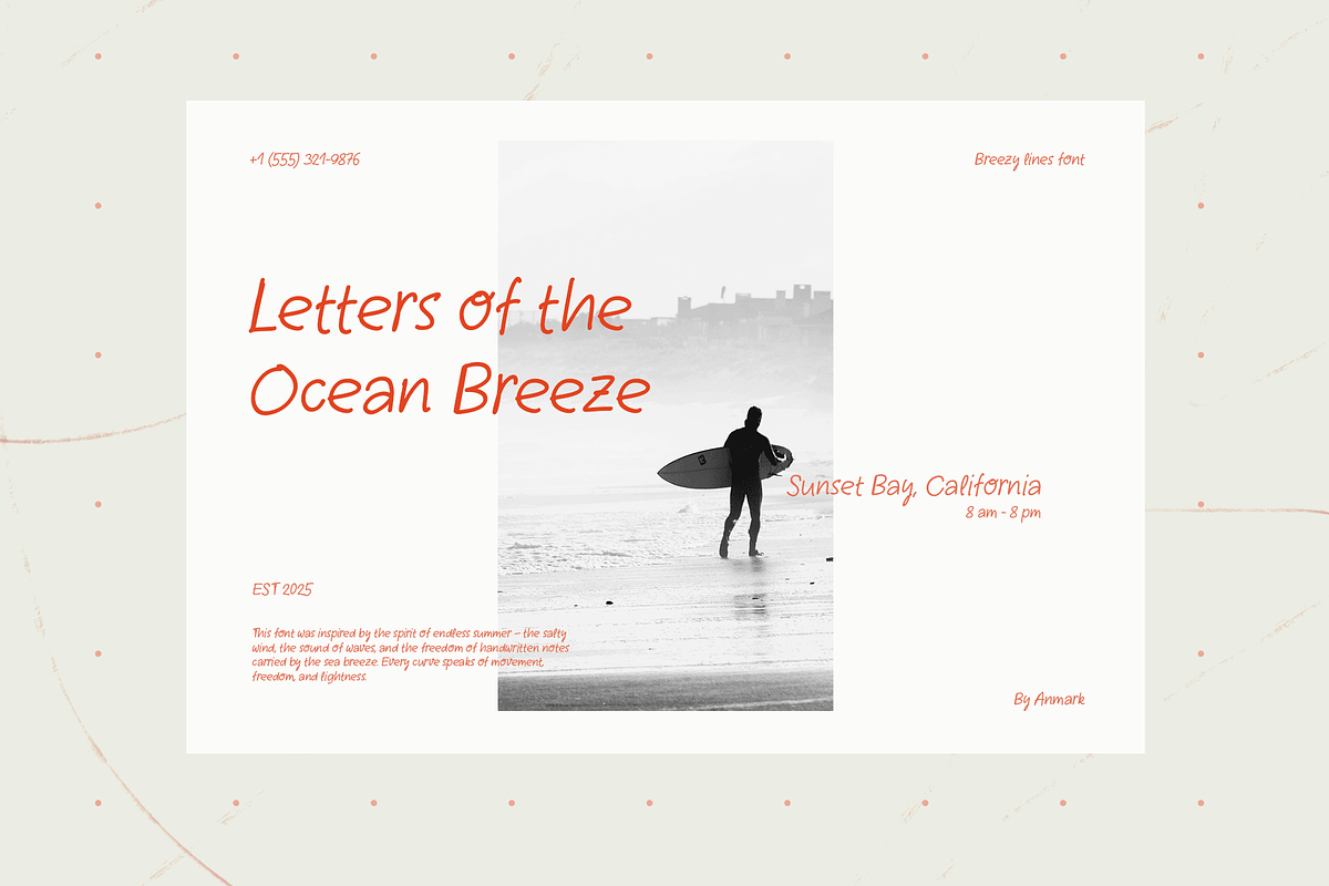 Breezy Lines Handwritten Summer Font, a Handwritten Font by AnMark (Photo 7 of 9)