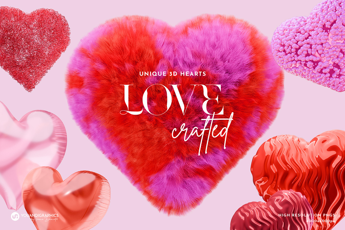 Love Crafted Hearts Graphics, a Graphic by Youandigraphics (Photo 1 of 17)