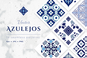 Vector seamless azulejos patterns.
