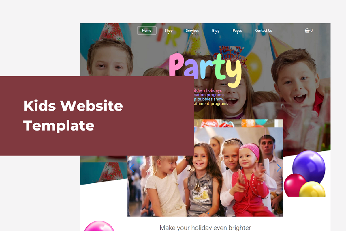 Party - Kids Website Template, a HTML Template by Ordasoft (Photo 1 of 3)
